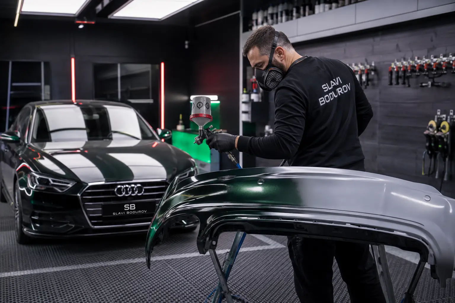 Боядисване и козметично възстановяване на автомобилен детайл в професионален гараж Slavi Bodurov